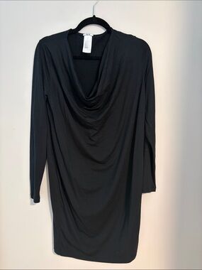 Wolford Black Cowl Neck Long Sleeve Dress
